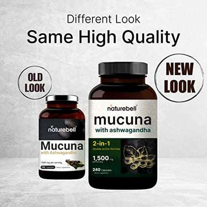 Mucuna Pruriens Capsules, Triple Strength 1500mg Per Serving, 2 in 1 Formula NatureBellUS supplements