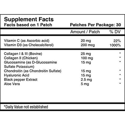 Patch Aid Advanced Collagen Plus - 30 Daily Topical Patches. 100% Natural & Vegan. Allergy & Filler Free Patch AidUS supplements