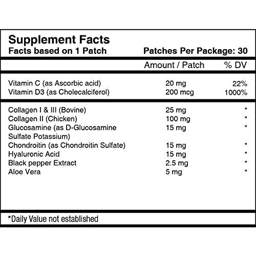 Patch Aid Advanced Collagen Plus - 30 Daily Topical Patches. 100% Natural & Vegan. Allergy & Filler Free Patch AidAu supplements