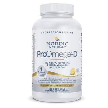Nordic Naturals ProOmega-D, Lemon Flavor - 120 Soft Gels - 1280 mg Omega-3 + 1000 IU D3 - High-Potency Fish Oil - EPA & DHA - Brain, Eye, Heart, & Immune Health - Non-GMO - 60 Servings Nordic NaturalsAu supplements