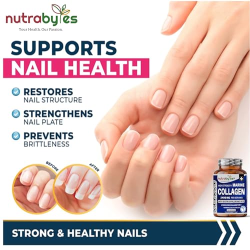 High Strength Marine Collagen 2400mg with Hyaluronic Acid 100mg, Biotin, Vitamin C, D3, B12 and Silica NUTRABYTESAu supplements