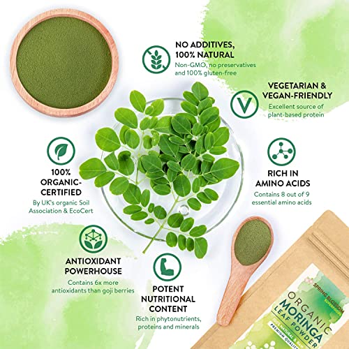 1KG Moringa Superleaf Powder Oleifera 100% Organic Raw Premium Quality Non-GMO Spring BlossomUS supplements