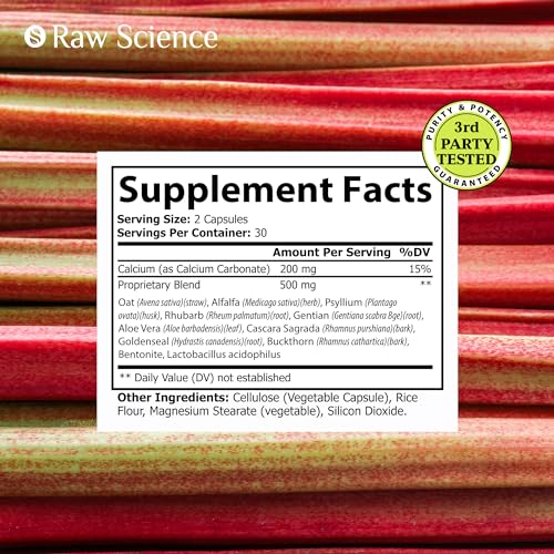 Colon Cleanse - Detox, Digestive Health, Psyllium Husk, Aloe Vera, Bentonite Clay, Acidophilus Probiotic S RAW SCIENCEAu supplements