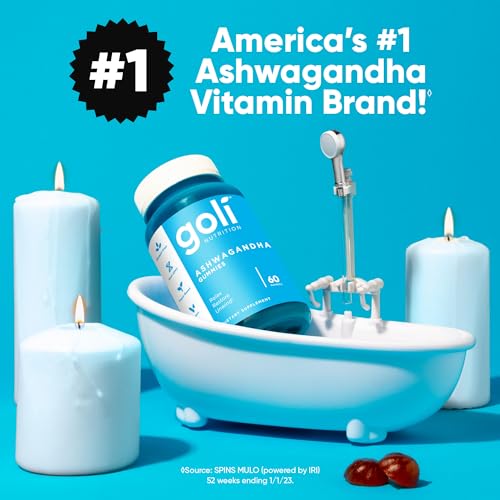 Goli Ashwagandha & Vitamin D Gummy - 60 Count - Mixed Berry, KSM-66, Vegan, Plant Based, Non-GMO, Gluten-Free & Gelatin Free Relax. Restore. Unwind, Pack of 1 GoliAu supplements