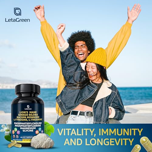 LetaGreen Organic Lions Mane Supplement Capsules - 120 Real Mushrooms Lion's Mane LetaGreenUS supplements