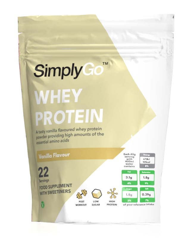 SimplyGo Whey Protein Powder | 900g | Simply Add 30g to Water, Juice or Shakes Simply SupplementsUS supplements