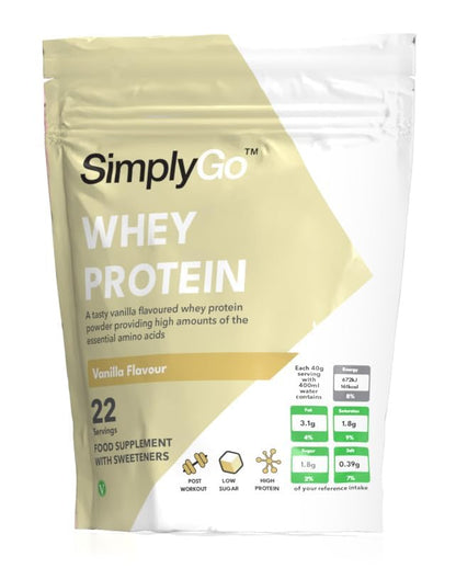 SimplyGo Whey Protein Powder | 900g | Simply Add 30g to Water, Juice or Shakes Simply SupplementsUS supplements