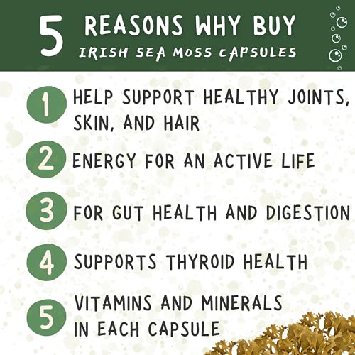 healblend Organic Irish Moss, Bladderwrack, Burdock, & BioPerine - 1405mg with Black Pepper healblendUS supplements