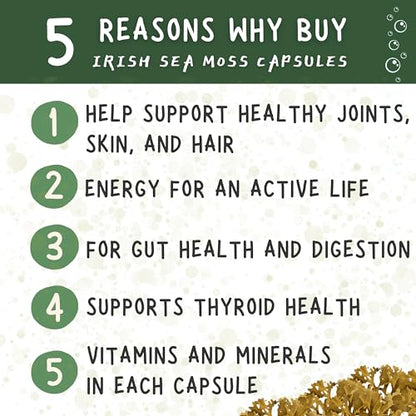 healblend Organic Irish Moss, Bladderwrack, Burdock, & BioPerine - 1405mg with Black Pepper healblendUS supplements