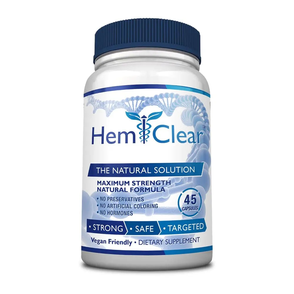 HemClear for Hemorrhoids - Vegan, 100% Natural Formula for Hemorrhoid Relief & Vascular Health - Maximum Strength 1 Bottle HemclearAu supplements