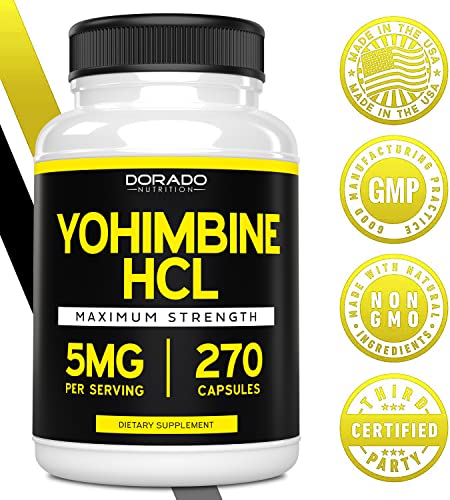 Yohimbine HCL 5mg For Men and Women (270 Capsules) - More Potent Than Yohimbe DORADO NUTRITIONAu supplements