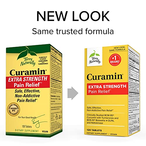 Terry Naturally Curamin Extra Strength - 120 Tablets - Non-Addictive Pain Relief Supplemen Terry NaturallyUS supplements