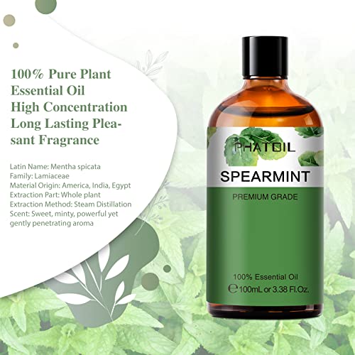 PHATOIL Spearmint Essential Oil 100ML, Pure Premium Grade Spearmint Essential Oils PHATOILUS supplements