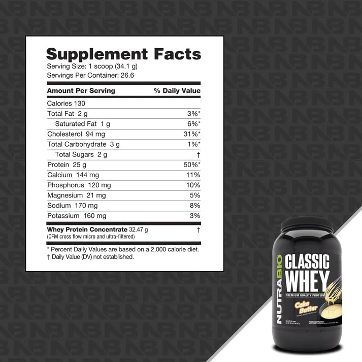 NutraBio Classic Whey Protein Powder- 25G Protein Per Scoop - Full-Spectrum Amino NutraBioUS supplements