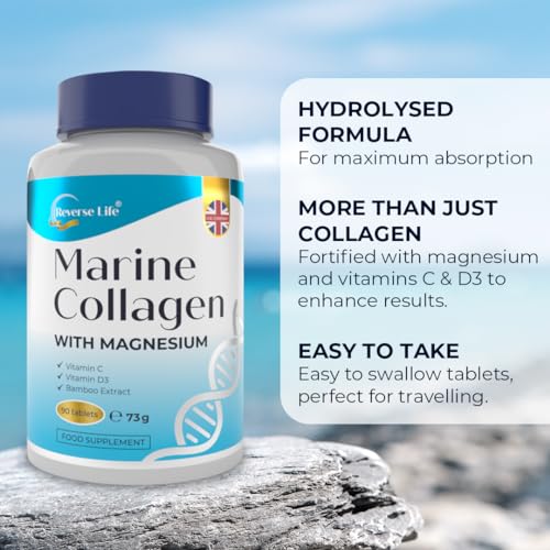 Reverse Life Powerful Marine Collagen Tablets 1800mg with Vitamin C & Vitamin D3 + Magnesium Reverse LifeAu supplements