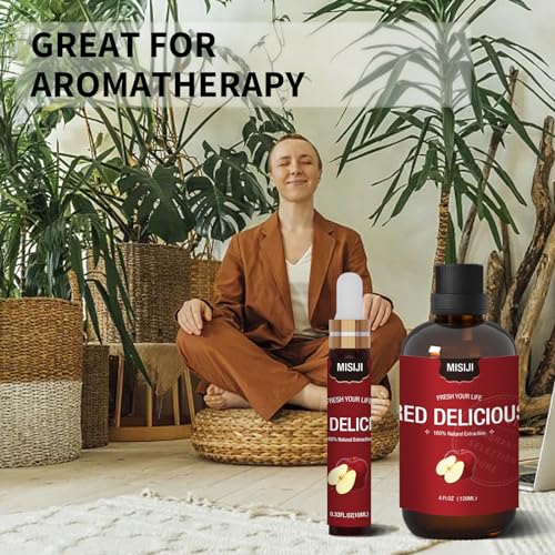 Essential Oils-MISIJI Apple Fragrance Essential Oils for Diffuser for Home 4FL.OZ Plus 0.33,Diffuser Oils Scents MISIJIAu supplements