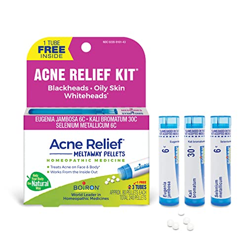 Boiron Acne Relief Kit for Blackheads, Oily Skins, Whiteheads on The Face and Body - 3 Count (240 Pellets) BoironAu supplements