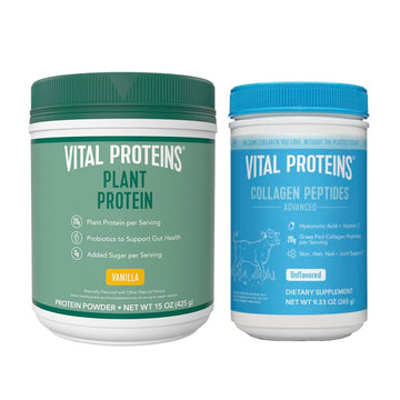 Vital Proteins Collagen Peptides Powder, 9.33 oz Unflavored + 15 oz Vanilla Plant Protein Vital ProteinsUS supplements