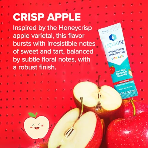 Liquid I.V. Hydration Multiplier Kids - Crisp Apple - Hydration Powder Packets | Electrolyte Liquid I.V.US supplements