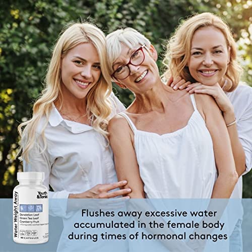 Youth & Tonic Natural Water Pills (90 Count) for Swelling Belly Bloating Youth & TonicUS supplements