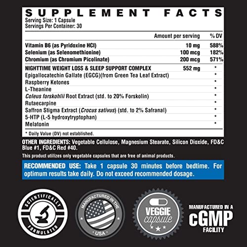 Nutrex Lipo 6 Nighttime Fat Burner | Melatonin Sleep Aid & Weight Loss Diet Pills Nutrex ResearchUS supplements