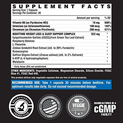 Nutrex Lipo 6 Nighttime Fat Burner | Melatonin Sleep Aid & Weight Loss Diet Pills Nutrex ResearchUS supplements