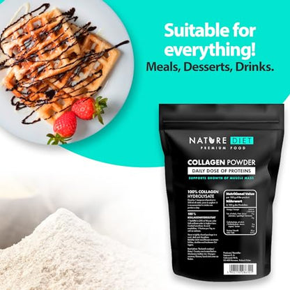 Nature Diet - Collagen Powder 600 g | Hydrolysate | Unflavored | Collagen Peptides | Source of Protein Nature DietUS supplements