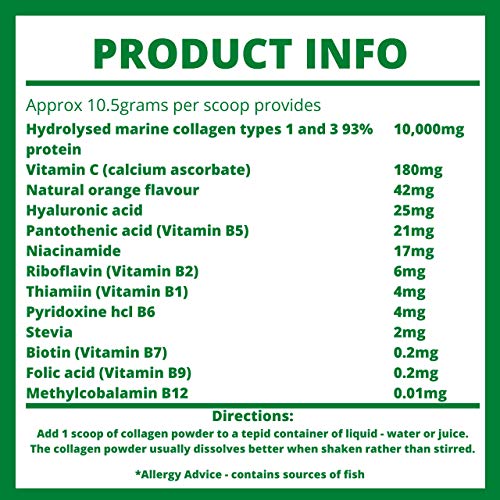 Collagen Powder Marine Supplement | Hydrolyzed Protein peptides with Hyaluronic Acid Vitamin C Biotin etc for Women Men Pure Food SupplementsAu supplements