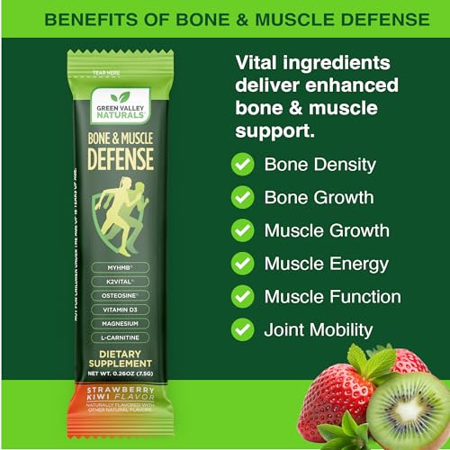 Bone & Muscle Defense Stick Pack | HMB + Leucine Amino Blend for Muscle Support | Protein Growth & Strength Formula for Women & Men | Fertility & Energy Support | Convenient On-the-Go Supplement GREEN VALLEY NATURALSAu supplements