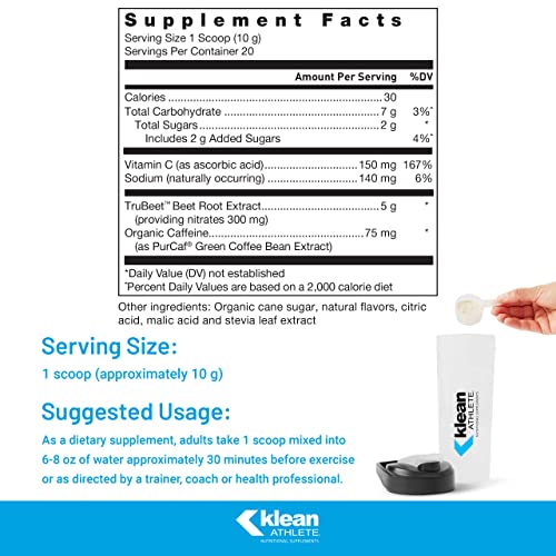 Klean ATHLETE Pre-Workout | Unique Formula with Beet Root Extract, Vitamin C, and Organic Klean ATHLETEUS supplements