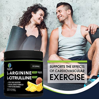 BlueEarth Company L-Arginine 5000mg + L-Citrulline Complex Powder Supplement Drink BlueEarth CompanyUS supplements