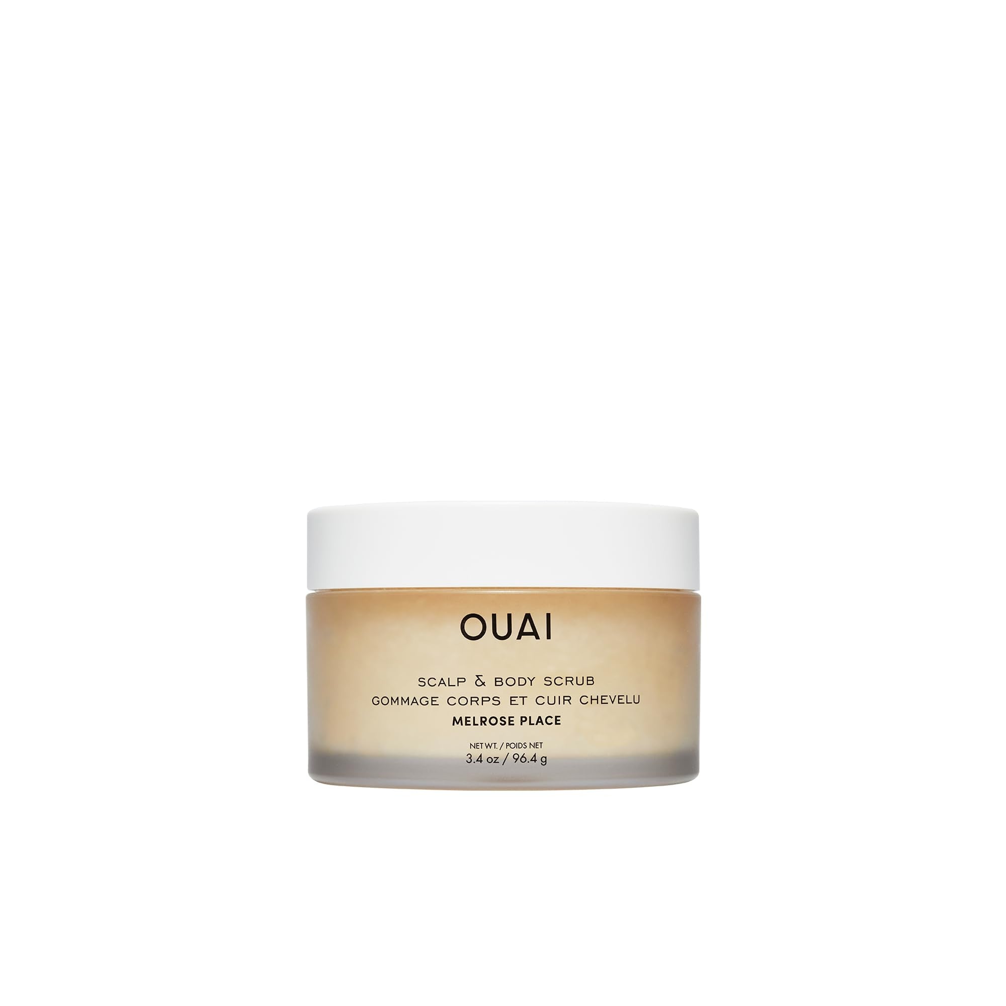 OUAI Scalp & Body Scrub Travel Size, Melrose Place - Exfoliating Body Scrub with Sugar & Coconut Oil Blend for Smooth, Moisturized Skin - Gentle for Removing Product Build Up (3.4 Oz) OUAIAu supplements