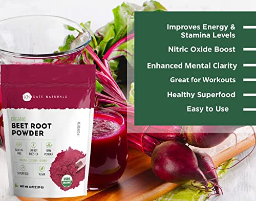 Kate Naturals Beet Root Powder for Baking & Smoothies (8oz) USDA Organic Beetroot Powder Kate NaturalsAu supplements