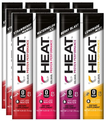 Celsius Heat On-The-Go Performance Energy Powder Stick Variety Packets Heath SecretAu supplements
