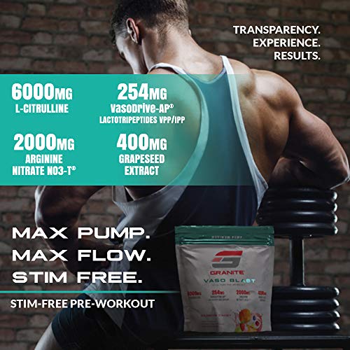 Granite Vaso Blast Advanced 'Stim-Free' Pre-Workout | Supports Vasodialation, NO Conversion Granite SupplementsAu supplements