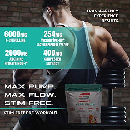 Granite Vaso Blast Advanced 'Stim-Free' Pre-Workout | Supports Vasodialation, NO Conversion Granite SupplementsUS supplements