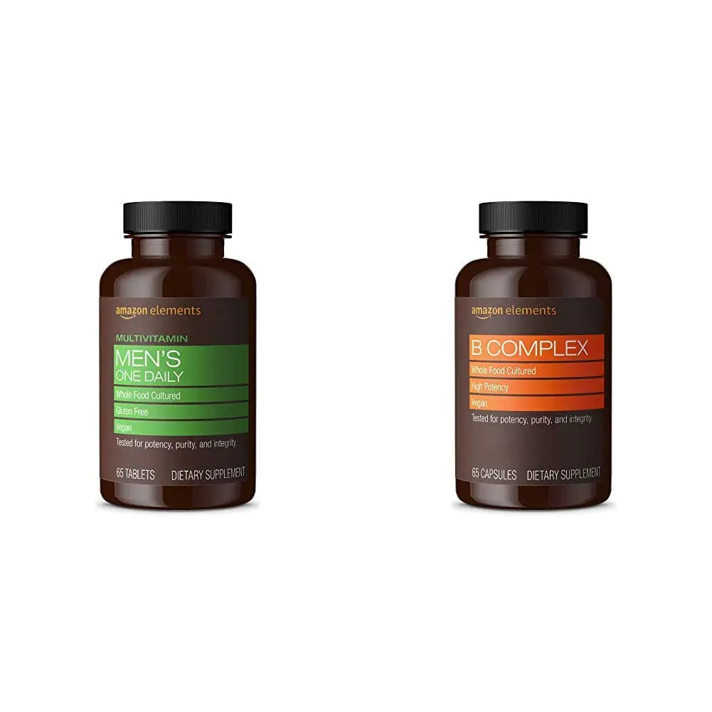 Amazon Elements Men's One Daily Multivitamin (65 Tablets) and Amazon Elements B Complex (65 Capsules) Amazon ElementsAu supplements