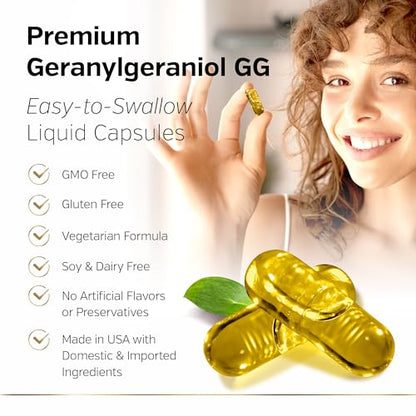 Premium Geranylgeraniol Supplement – GG-Gold 150mg with DeltaGold Vitamin E Tocotrienols SunergeticUS supplements