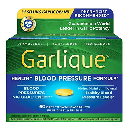 Garlique Garlic Extract Supplement, Healthy Blood Pressure Formula, Odorless & Vegan GarliqueUS supplements