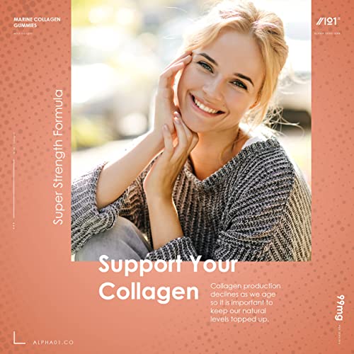 Marine Collagen Gummies - Wild-Caught Marine - Tapioca Based - High Potency Hydrolysed Marine Collagen Gummies ALPHA01Au supplements