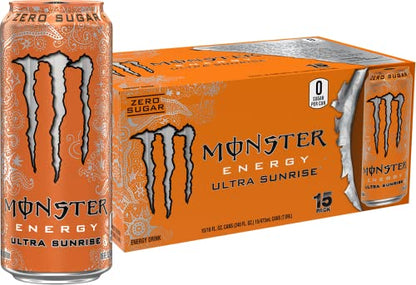 Monster Energy Ultra Sunrise, Sugar Free Energy Drink, 16 Fl Oz (Pack of 15) Monster EnergyUS supplements