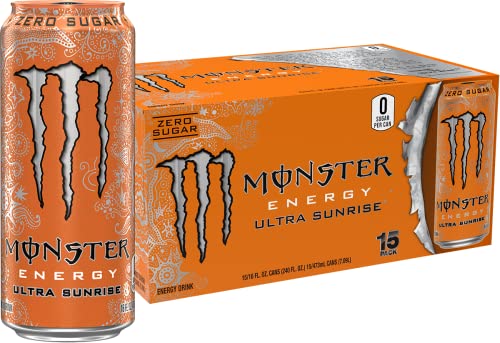 Monster Energy Ultra Sunrise, Sugar Free Energy Drink, 16 Fl Oz (Pack of 15) Monster EnergyUS supplements