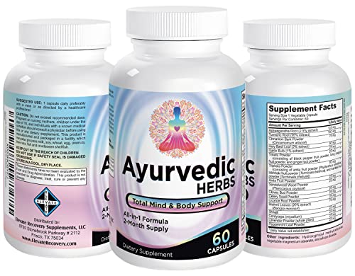 Ayurvedic Herbs (All-in-1) Supplement 2-Month Supply - Ayurveda Mind, Body & Spirit Herb Elevate Recovery SupplementsAu supplements