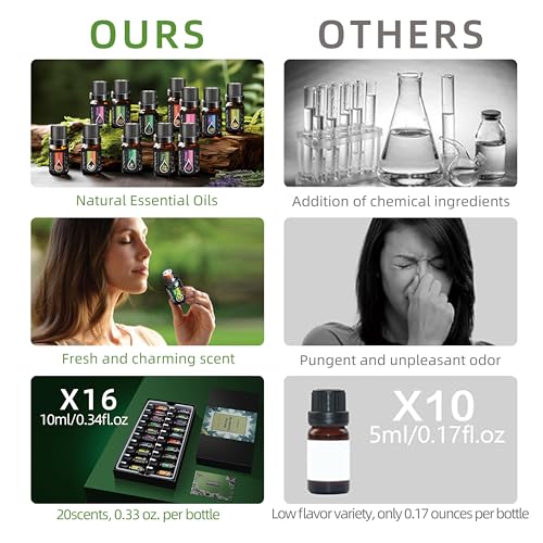KMSCO Essential Oils Set -Top 16(0.33Fl Oz) Organic Plant Natural Fragrance Scents Blends Oil KMSCOAu supplements