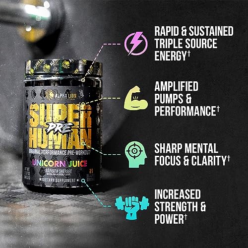 ALPHA LION Superhuman Pre Workout Powder, Beta Alanine, L-Taurine & Tri-Source ALPHA LIONAu supplements