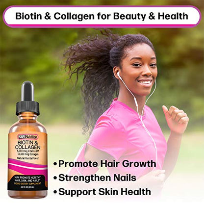 SBR Nutrition Biotin and Collagen Liquid Drops Daily Food Supplement, Vitamins SBR NutritionUS supplements