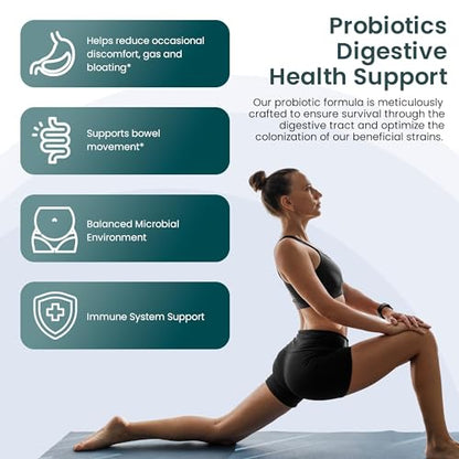 UpNourish Probiotics - 200 Billion CFUs, 15 Strains, Prebiotics & Enzymes - 60 Vegan Cap UpNourishUS supplements