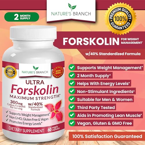 Premium 100% Ultra Pure Forskolin for Weight Loss Max Strength w/ 40% Standardized Nature's BranchUS supplements