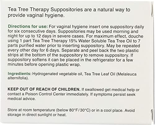 Tea Tree Therapy - Suppository with Tea Tree Oil For Vaginal Hygiene (2-Pack of 6) Tea Tree TherapyAu supplements